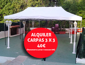 Alquiler carpas 3 x 3mts